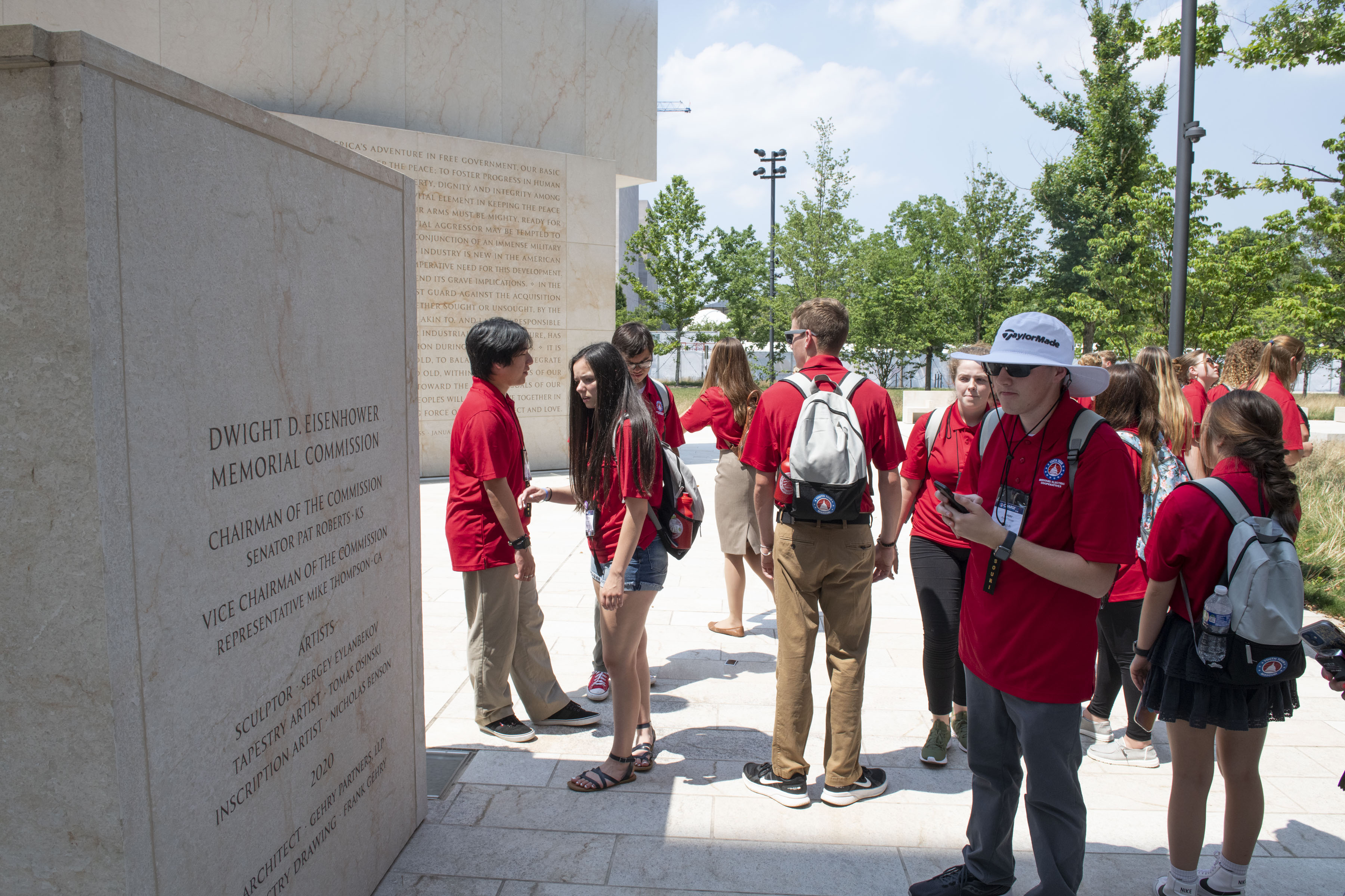 TCEC student at monument on youth tour